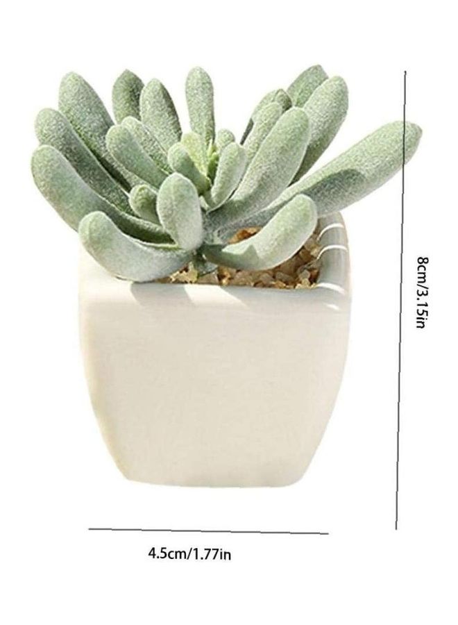 Artificial Succulent Potted Plant Green/White
