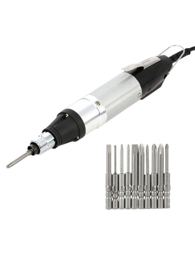 DC Powered Electric Screwdriver With 10 Bits Black/Silver