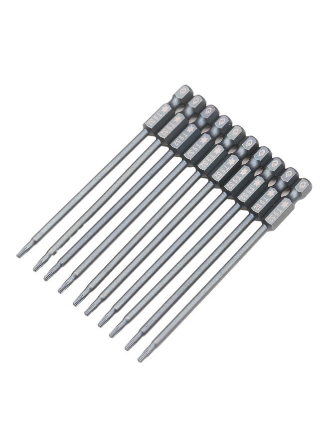 10-Piece Security Torx Bit Set Grey