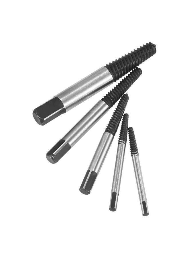 6-Piece Screw Extractor Set Black/Silver