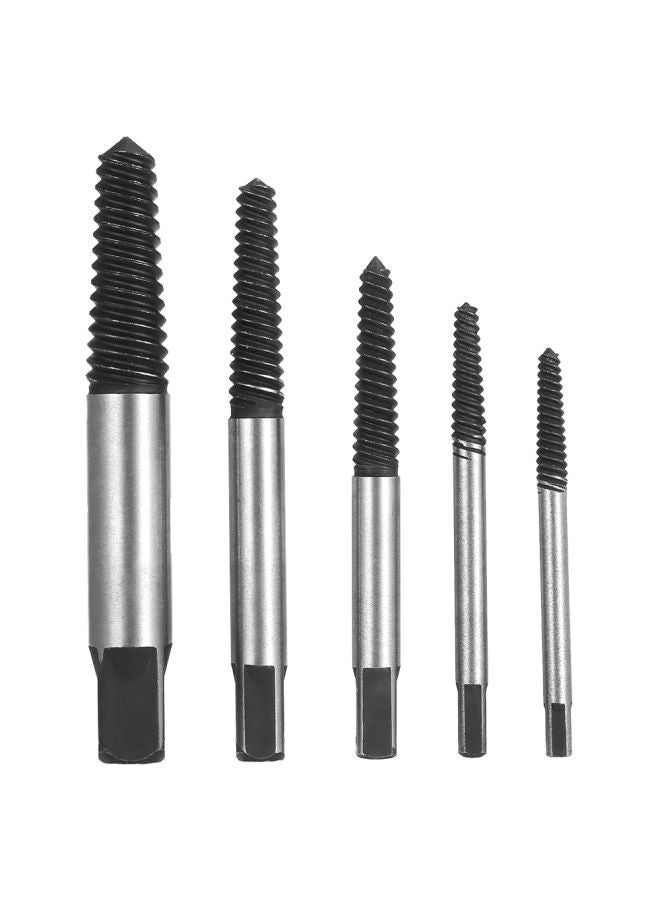 6-Piece Screw Extractor Set Black/Silver