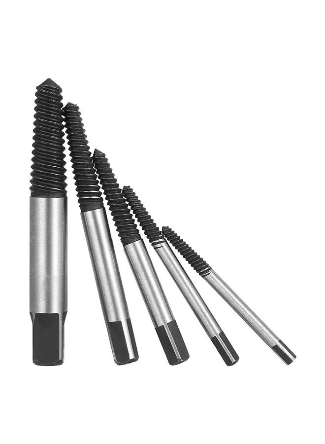 6-Piece Screw Extractor Set Black/Silver