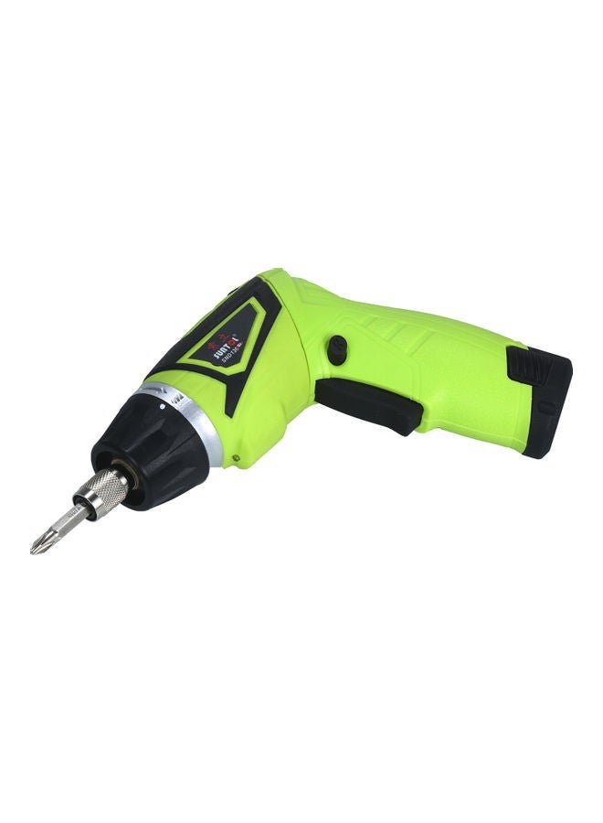 2-Piece Of Cordless Electric Screwdriver With 6 Accessories Green 24.5 x 21cm