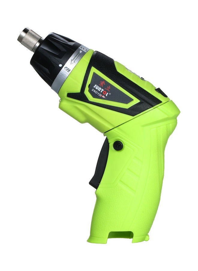 2-Piece Of Cordless Electric Screwdriver With 6 Accessories Green 24.5 x 21cm