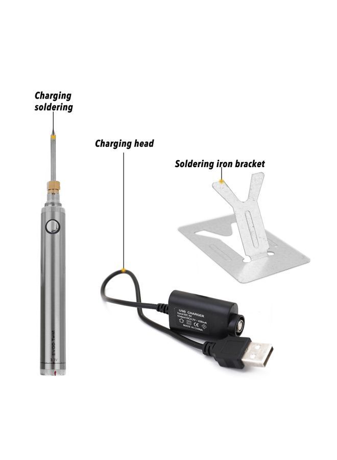 Wireless Soldering Iron With USB Welding Tool Silver 15x4x10.5centimeter