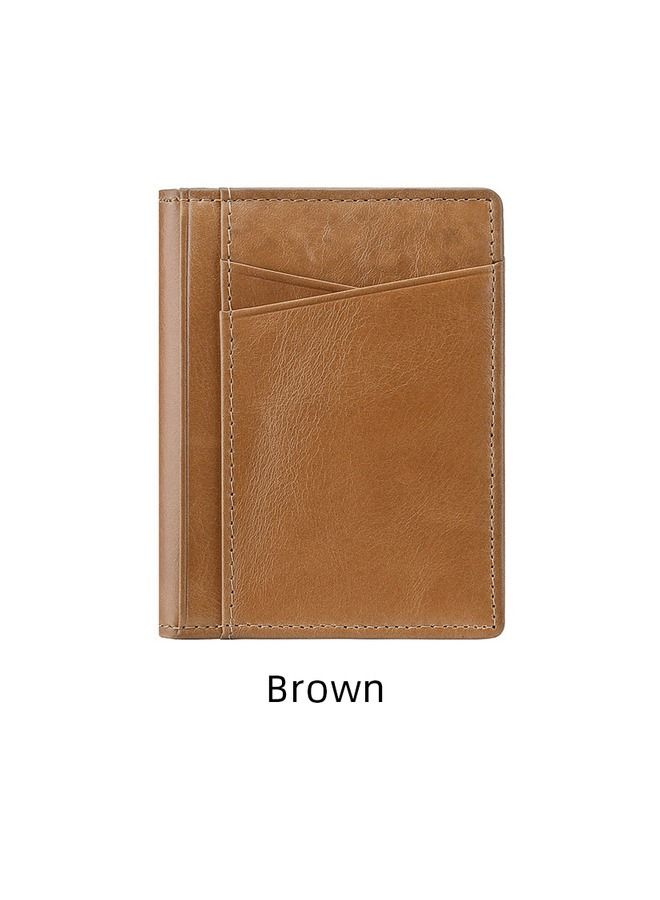 Men Minimalist Slim Card Holder Genuine Leather Card Wallet Slim Line Thin Mini Small Rfid Passport Id Card Holder Male