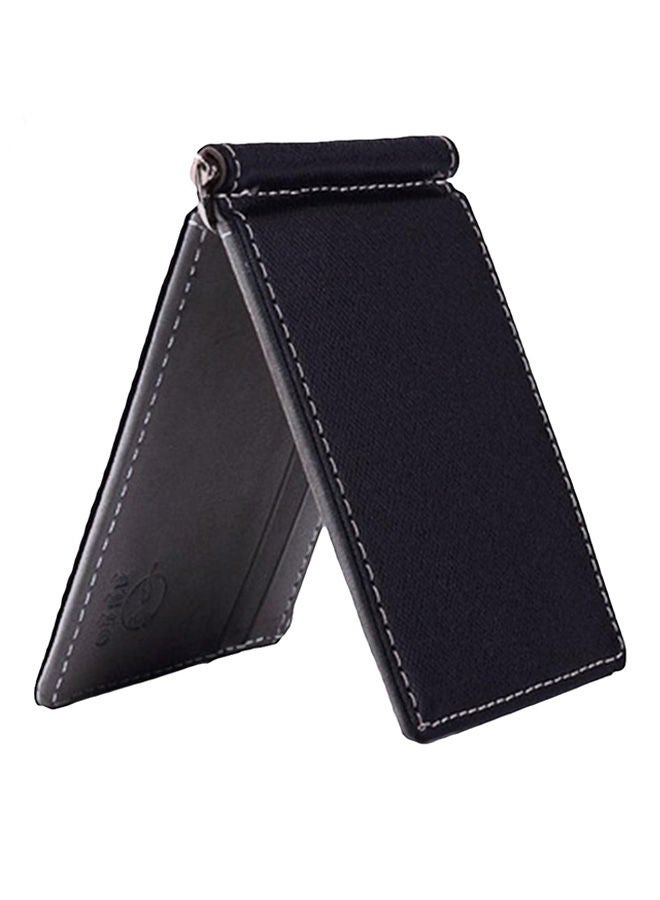 Faux Leather Bi-Fold Money Clip Grey/Black