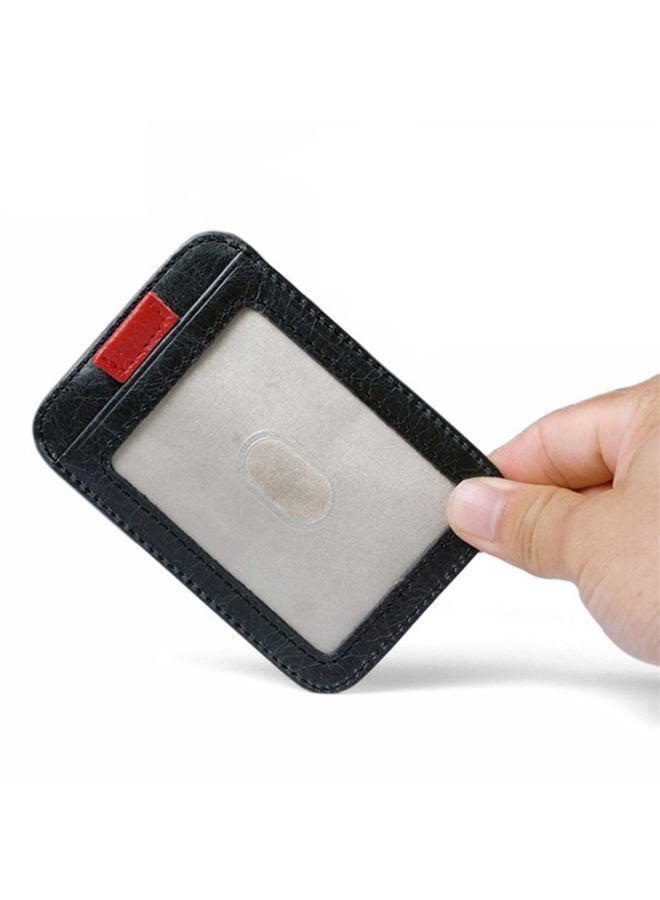 Slim Soft Retro leather Card Holder Money Clip Black