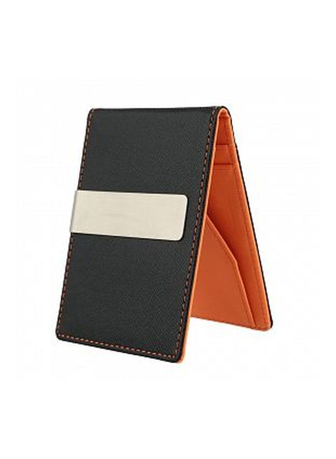 PU Leather Money Clip Black/Orange/Cream