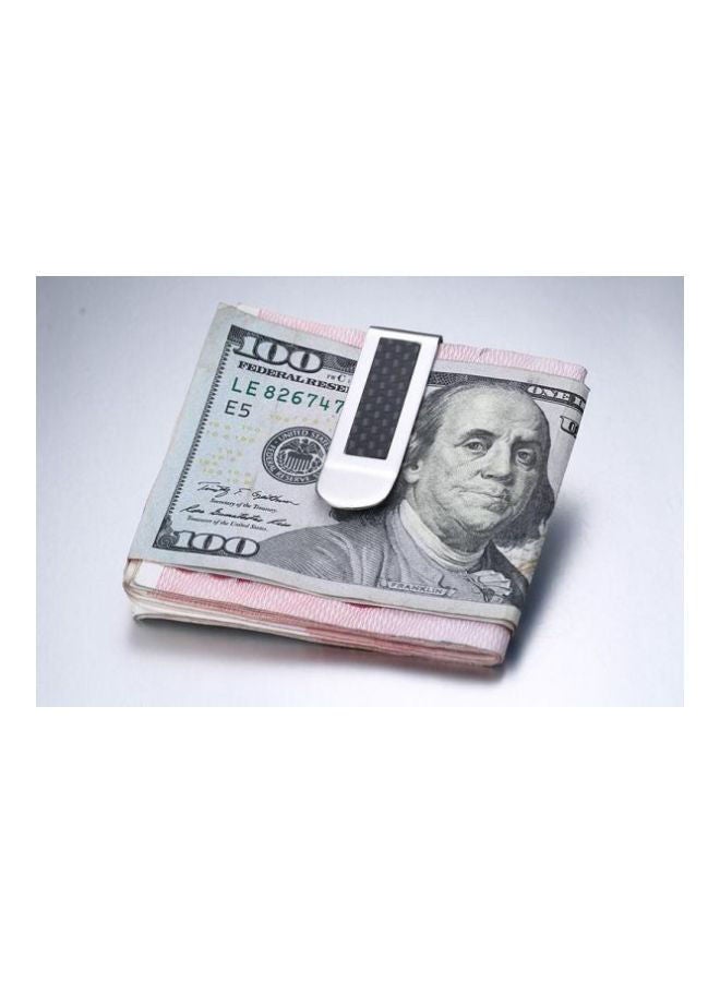 Money Clip Credit Card Holder Silver/Black