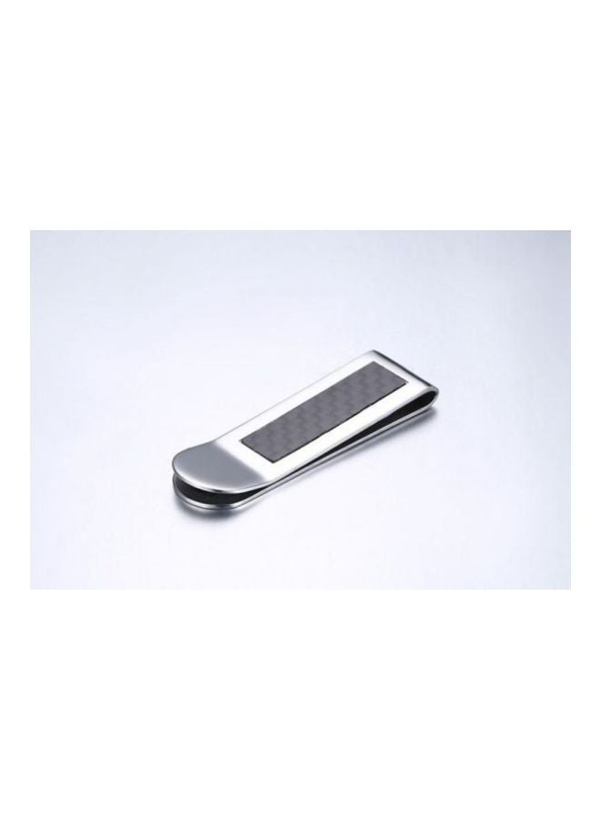 Money Clip Credit Card Holder Silver/Black