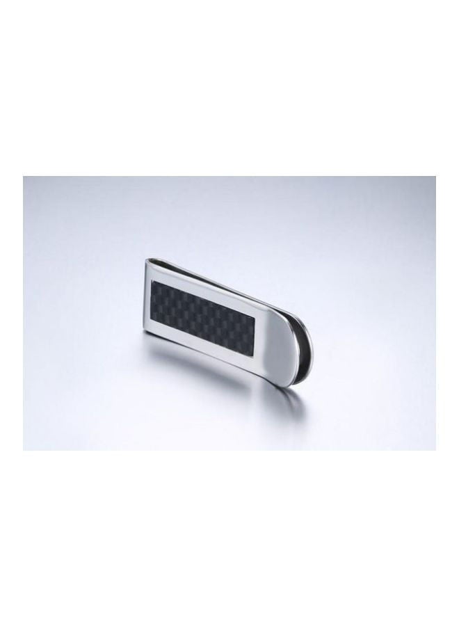 Money Clip Credit Card Holder Silver/Black