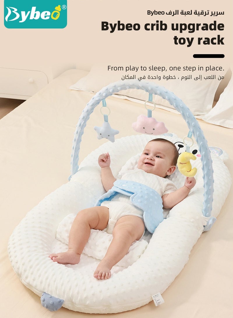 Baby Nest Bed Infant Lounger with Anti-Reflux Feeding Set - Includes Toddler nests, Crib Wedge Pillow, and Anti-Slip Foot Mat - Nursing Pillows for Breastfeeding - Ensures Better Night's Sleep