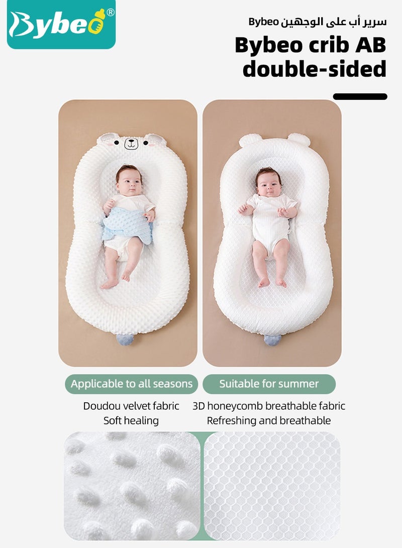 Baby Nest Bed Infant Lounger with Anti-Reflux Feeding Set - Includes Toddler nests, Crib Wedge Pillow, and Anti-Slip Foot Mat - Nursing Pillows for Breastfeeding - Ensures Better Night's Sleep