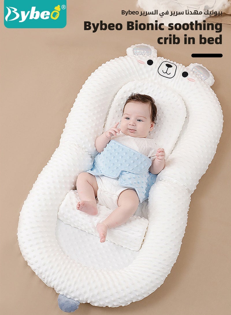 Baby Nest Bed Infant Lounger with Anti-Reflux Feeding Set - Includes Toddler nests, Crib Wedge Pillow, and Anti-Slip Foot Mat - Nursing Pillows for Breastfeeding - Ensures Better Night's Sleep