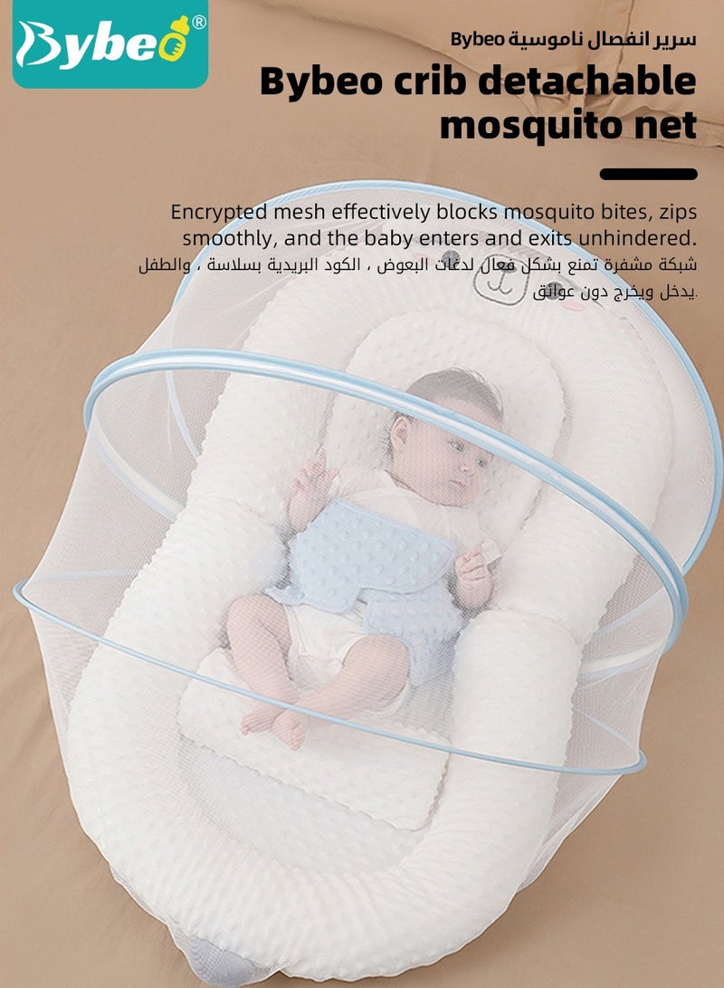 Baby Nest Bed Infant Lounger with Anti-Reflux Feeding Set - Includes Toddler nests, Crib Wedge Pillow, and Anti-Slip Foot Mat - Nursing Pillows for Breastfeeding - Ensures Better Night's Sleep