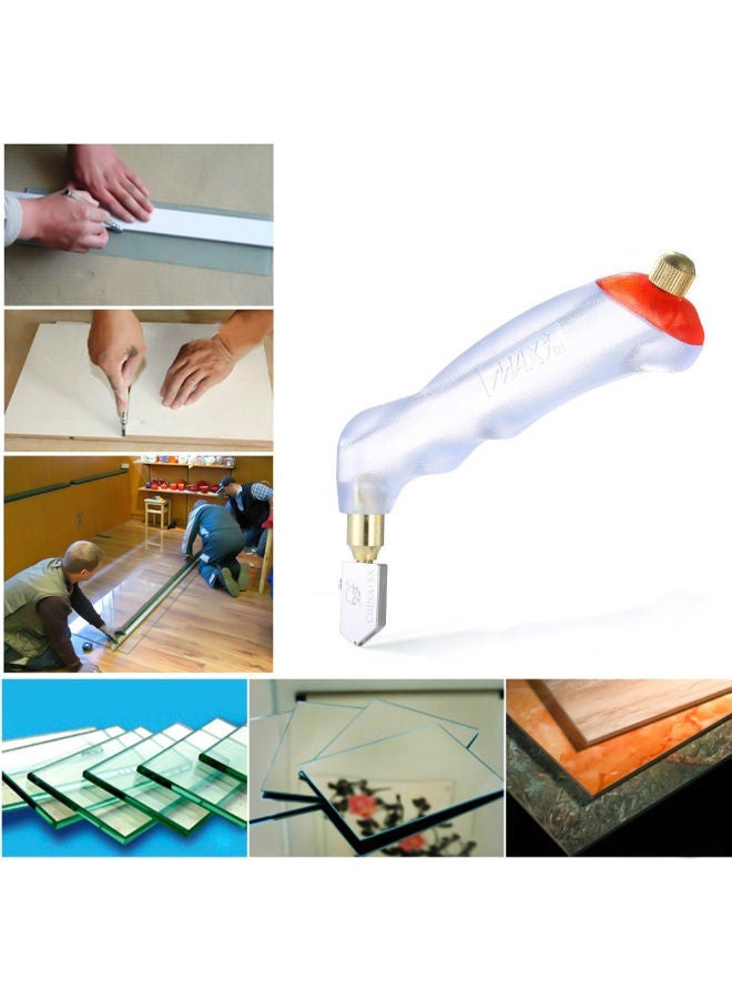 Handheld DIY Craft Glass Cutter White 22centimeter