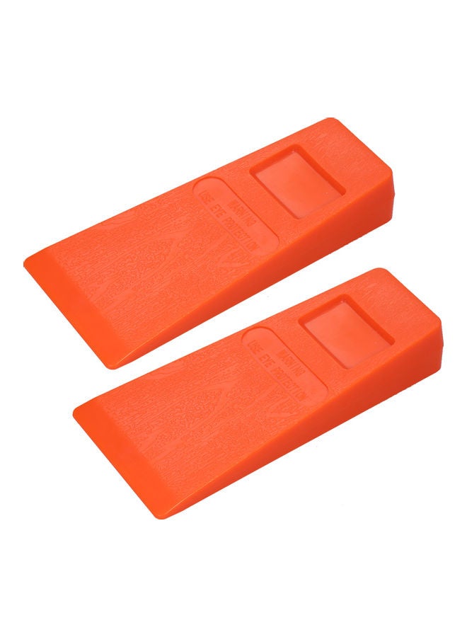 2-Piece Plastic Felling Wedge Wood Cutting Tool Set Orange 22.1 x 5cm