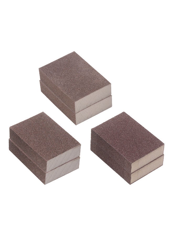 6-Pieces Sanding Sponges Brown