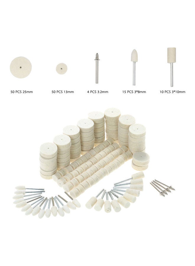 129-Piece Abrasive Polishing Tools White