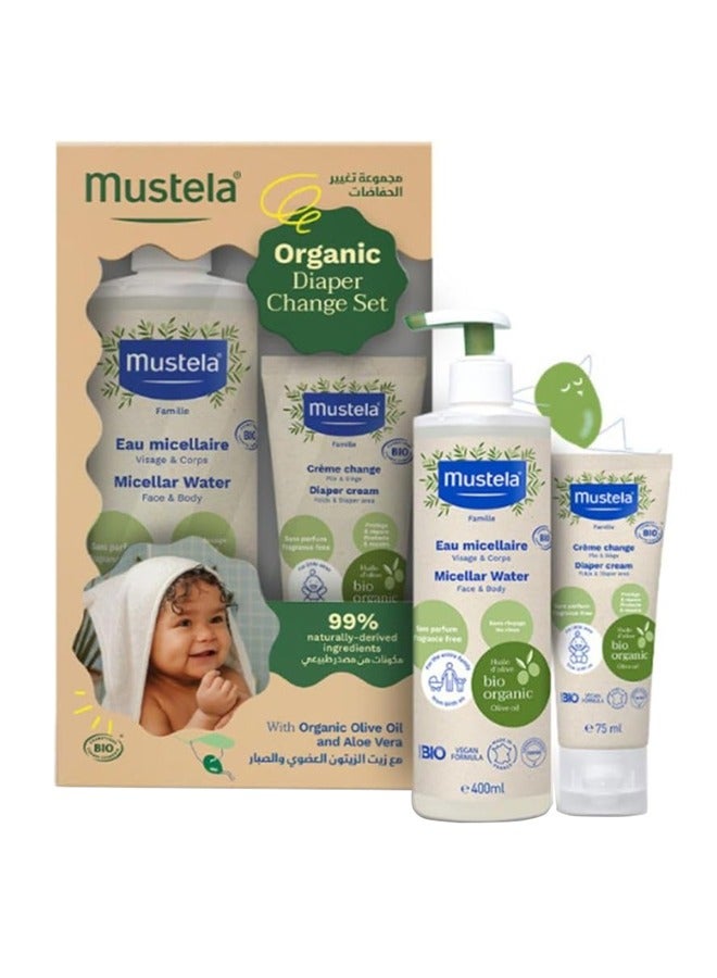 Certified Organic No- Rinse micellar Water 400 Ml And Certified Organic Diaper Cream 75 Ml