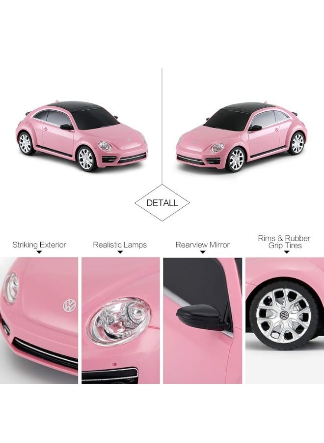 RASTAR Beetle Remote Control Car, 1:24 Scale Beetle RC Toy Car for Kids, Pink Beetle