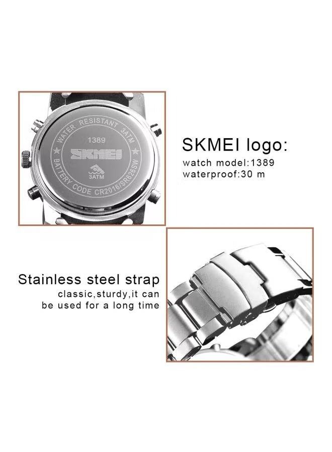 Skmei 1389 Men's Water Resistant Stainless Wrist watch - Silver/White