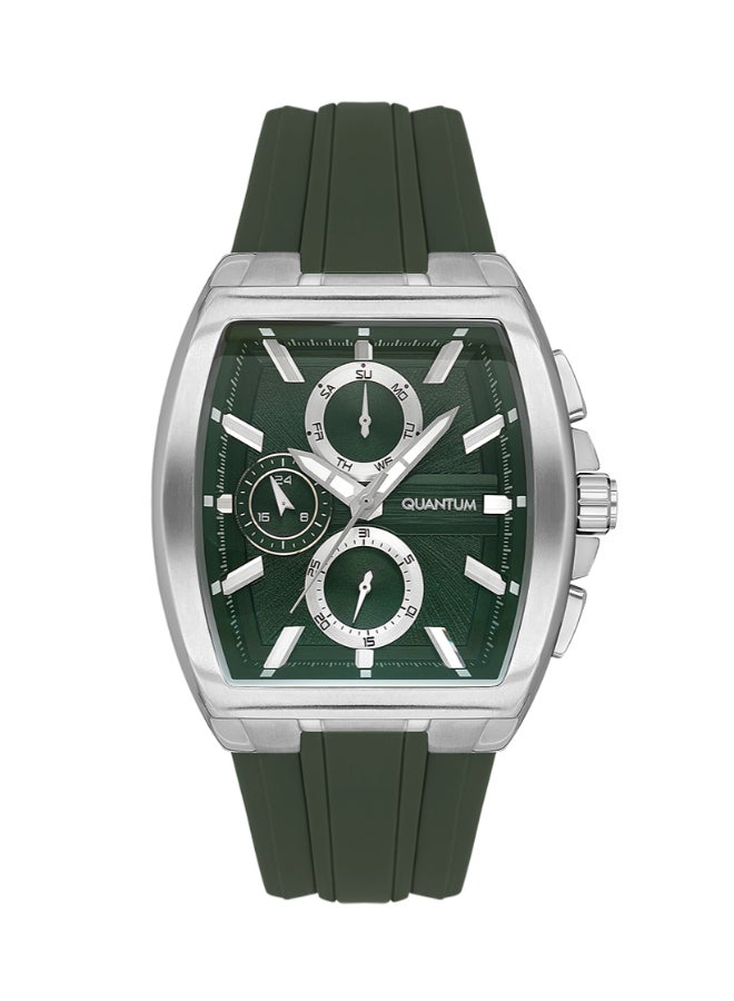 Men's Watch, Multi Function Display and Silicone Strap - HNG997.375, Green