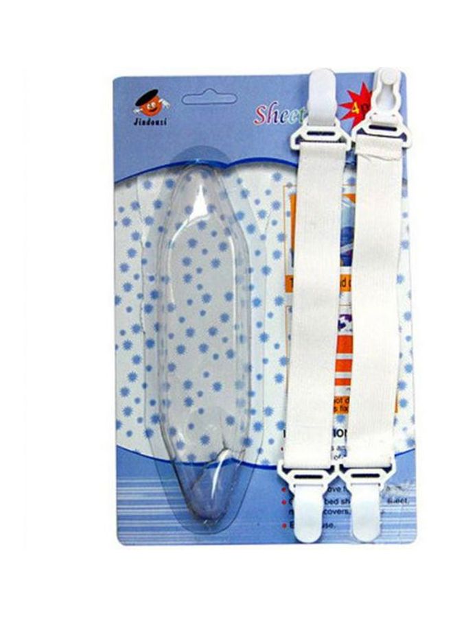 4-Piece Adjustable Bed Sheet Straps nylon Blue