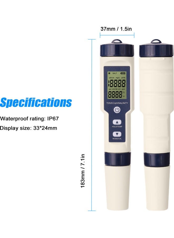 5 In 1 Professional Water Quality Tester