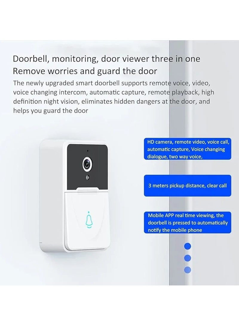 Video Doorbell - Wireless Doorbell WiFi Outdoor HD Camera Intercom Smart Wireless Doorbell Camera AI Smart Human Detection for Home Apartment Office