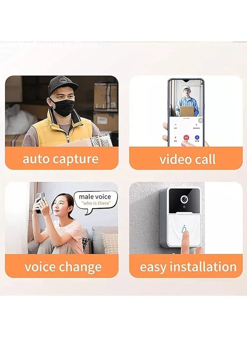 Video Doorbell - Wireless Doorbell WiFi Outdoor HD Camera Intercom Smart Wireless Doorbell Camera AI Smart Human Detection for Home Apartment Office