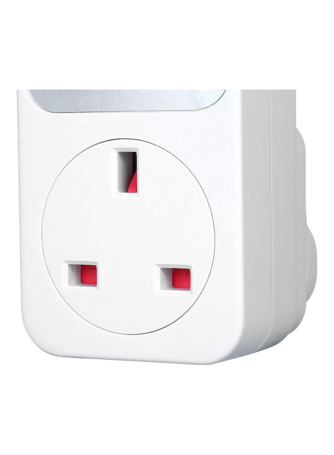 230V Countdown Timer Socket with 2 USB Ports White