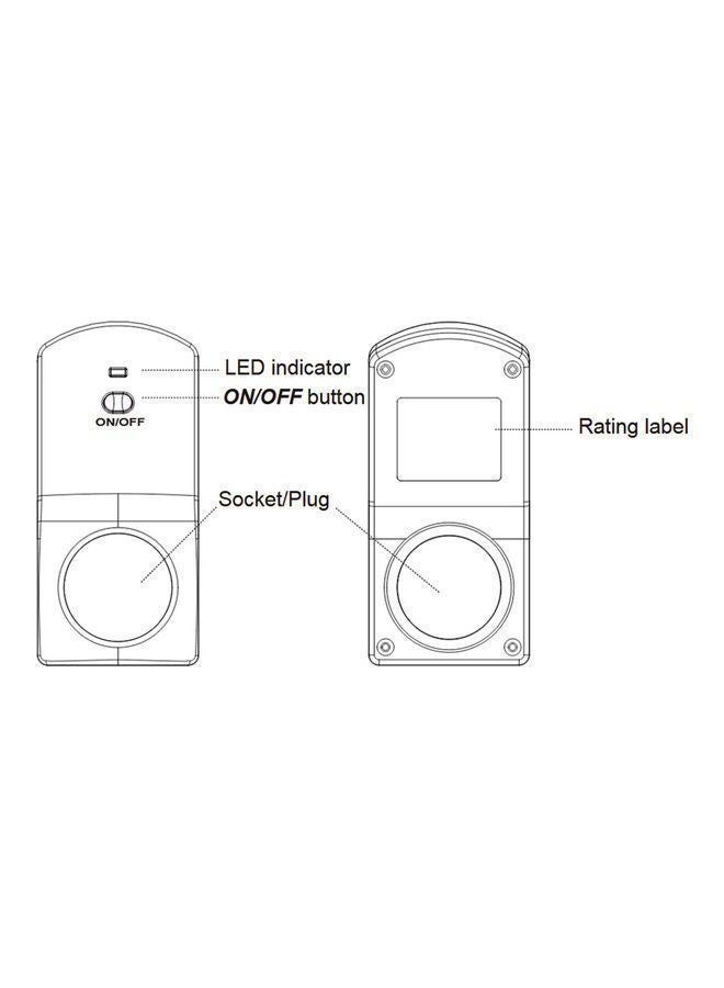 Plug-In Socket with LED Indicator White