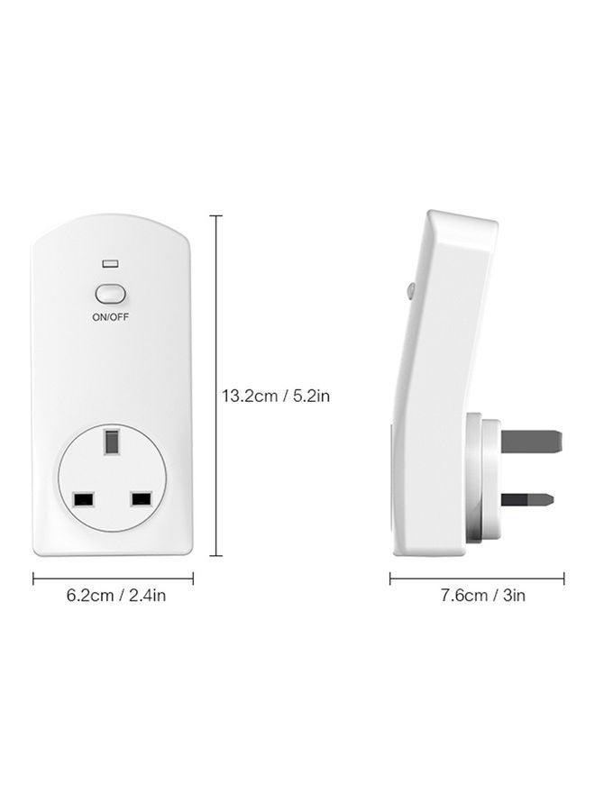 Plug-In Socket with LED Indicator White