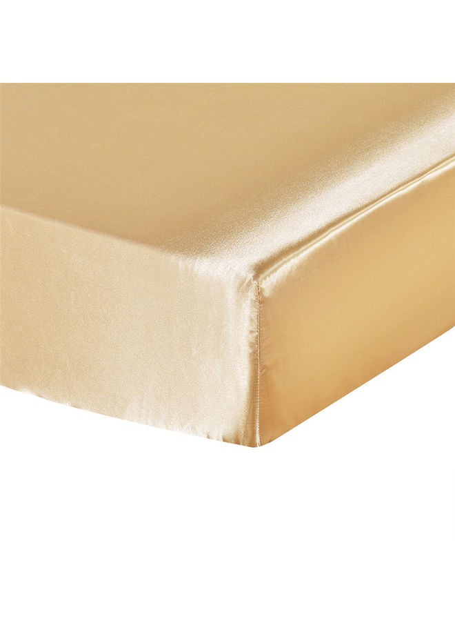 Well-made Soft Silk Fitted Sheet Cover polyester Golden 37.00 x 3.00 28.00cm