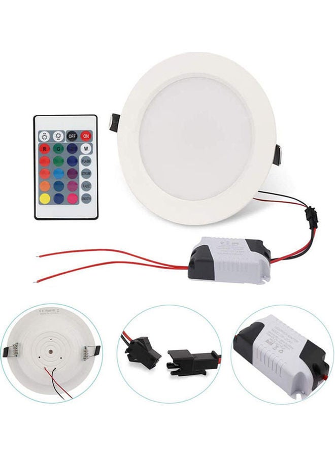 10W LED Recessed Lighting Downlight With Ir Remote Control White 16x5x16centimeter