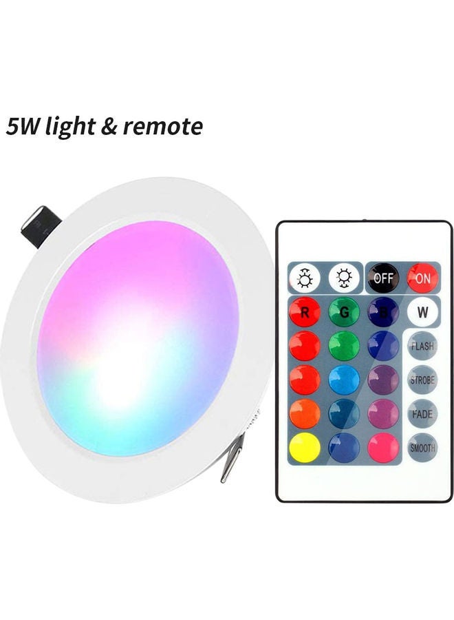 5W LED Recessed Lighting Downlight With Ir Remote Control White 14x5x13.5centimeter