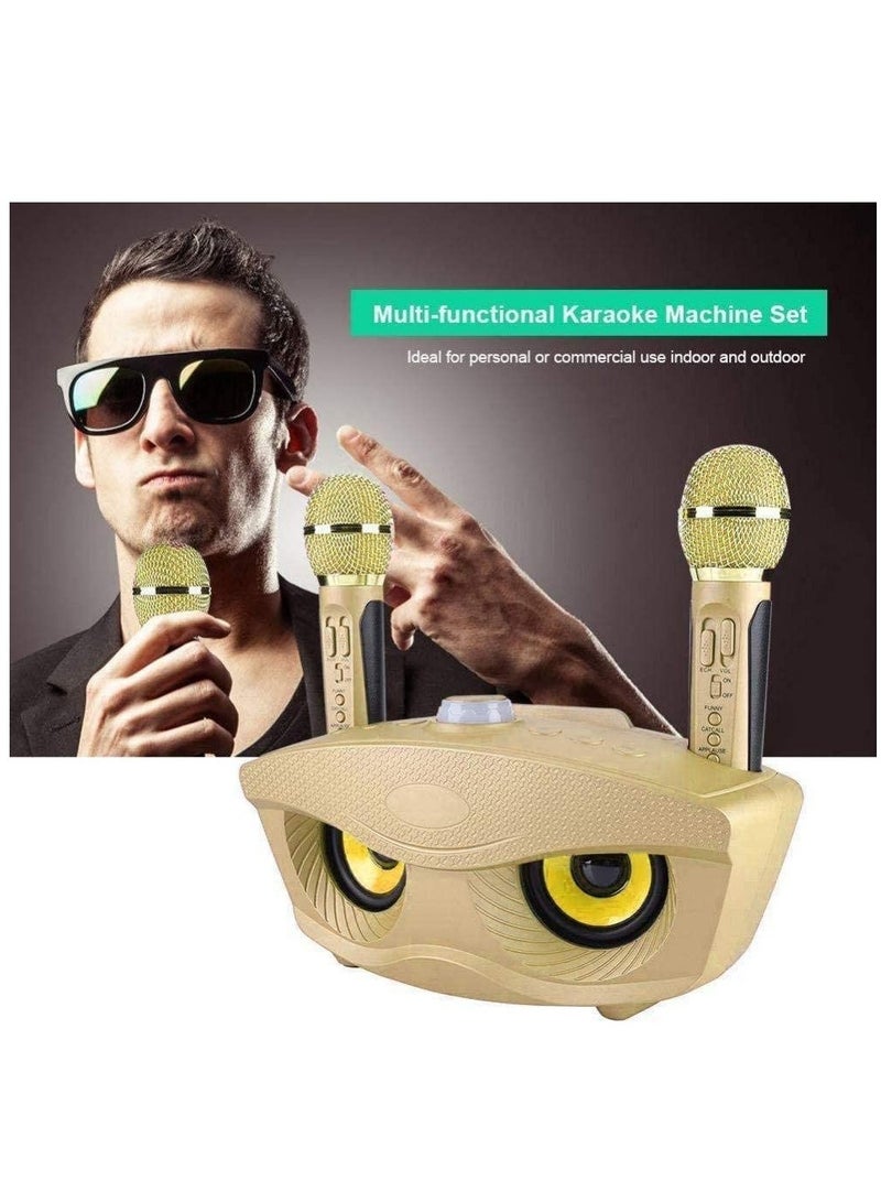 Wireless Bluetooth Speaker with 2 Microphones, Portable Karaoke Machine