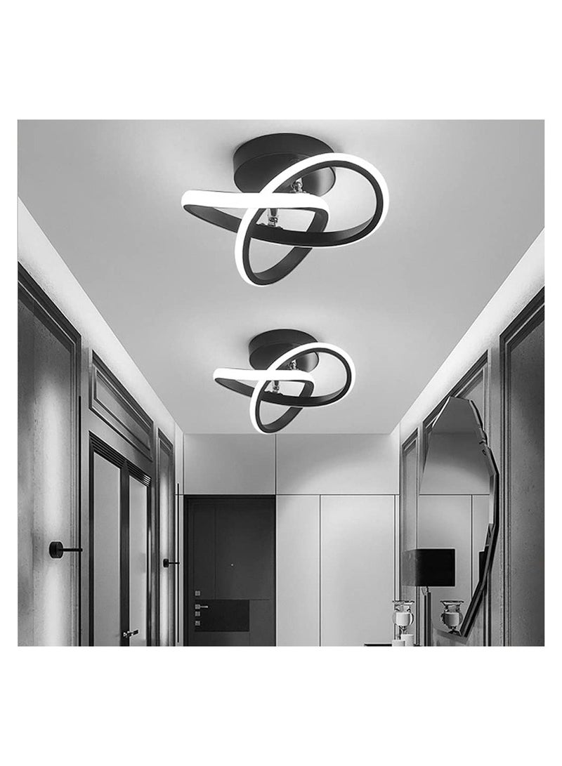 Modern LED Ceiling Lights Ceiling Lamp 22W Spiral Design LED Ceiling Lamp for Aisle Bedroom Hotel Kitchen Stair Hallway Lights Ceiling Cold White 6500K Black White Light