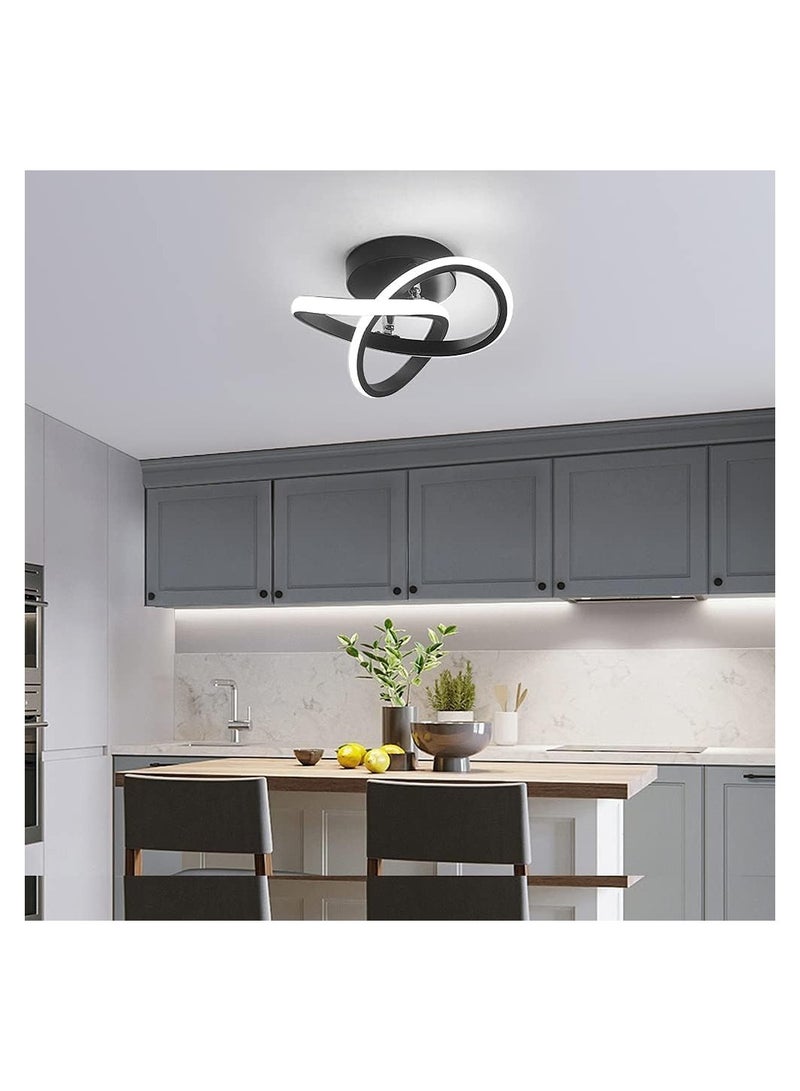 Modern LED Ceiling Lights Ceiling Lamp 22W Spiral Design LED Ceiling Lamp for Aisle Bedroom Hotel Kitchen Stair Hallway Lights Ceiling Cold White 6500K Black White Light