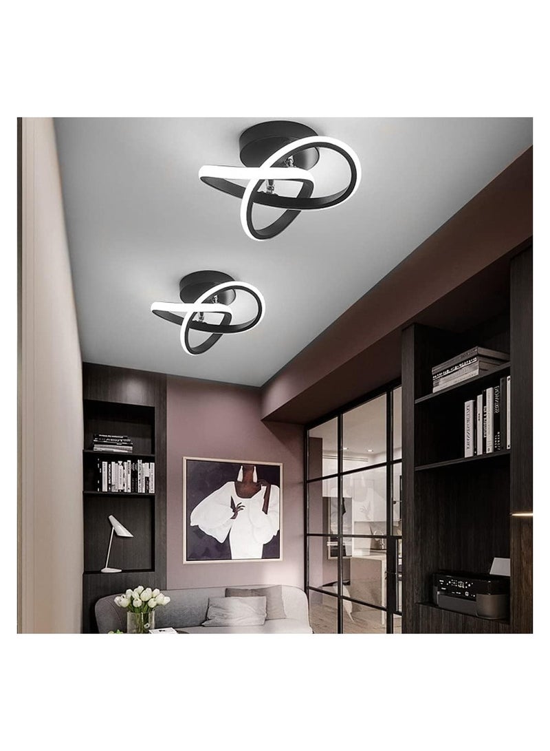 Modern LED Ceiling Lights Ceiling Lamp 22W Spiral Design LED Ceiling Lamp for Aisle Bedroom Hotel Kitchen Stair Hallway Lights Ceiling Cold White 6500K Black White Light