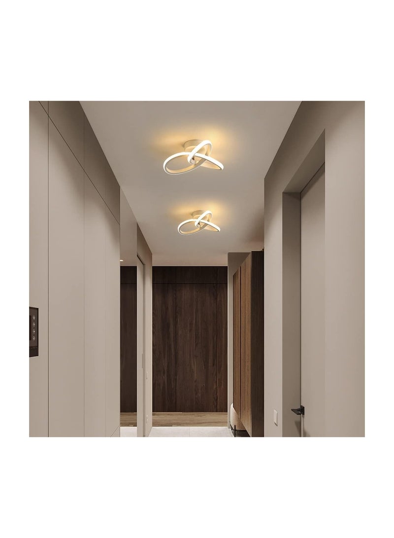 LED Ceiling Lights Modern 22W Spiral Design Modern Ceiling Lamp Switch Control 3 Color Adjustable Chandelier Ceiling Light Fixture for Corridor Bedroom Stair White