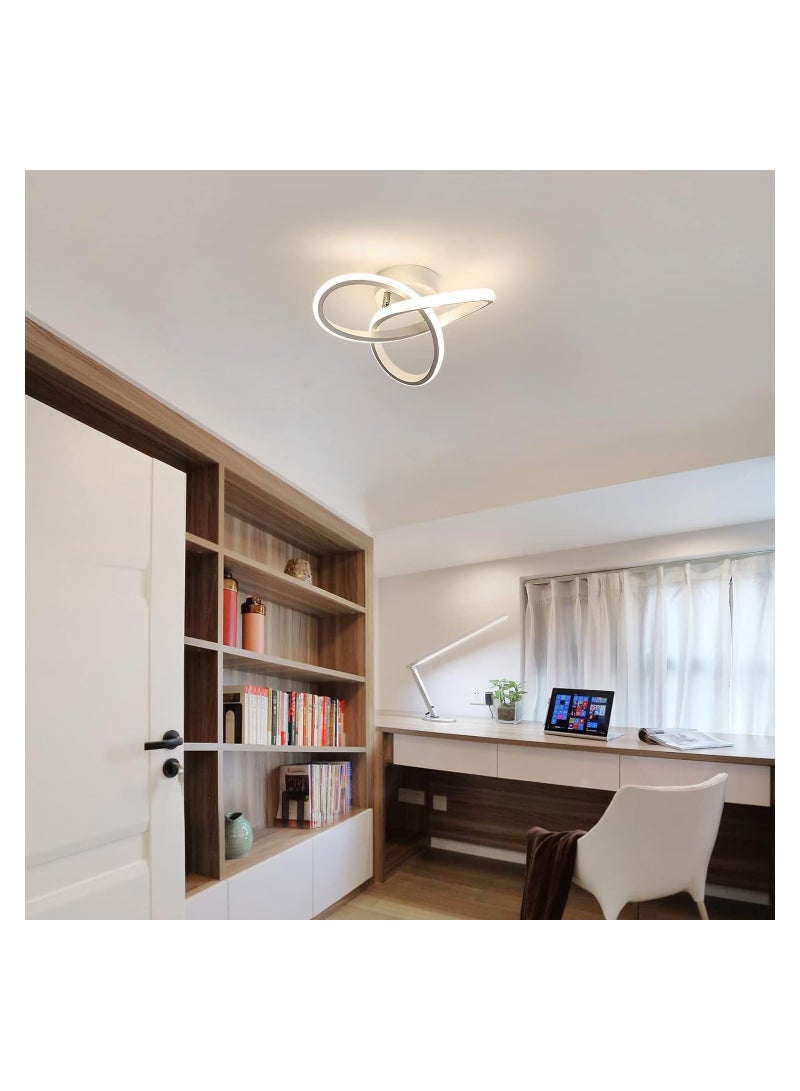 LED Ceiling Lights Modern 22W Spiral Design Modern Ceiling Lamp Switch Control 3 Color Adjustable Chandelier Ceiling Light Fixture for Corridor Bedroom Stair White