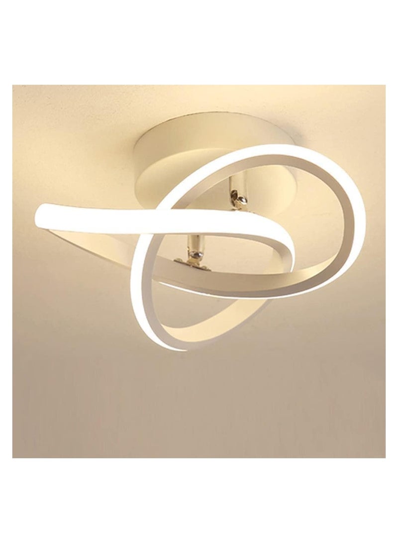 LED Ceiling Lights Modern 22W Spiral Design Modern Ceiling Lamp Switch Control 3 Color Adjustable Chandelier Ceiling Light Fixture for Corridor Bedroom Stair White