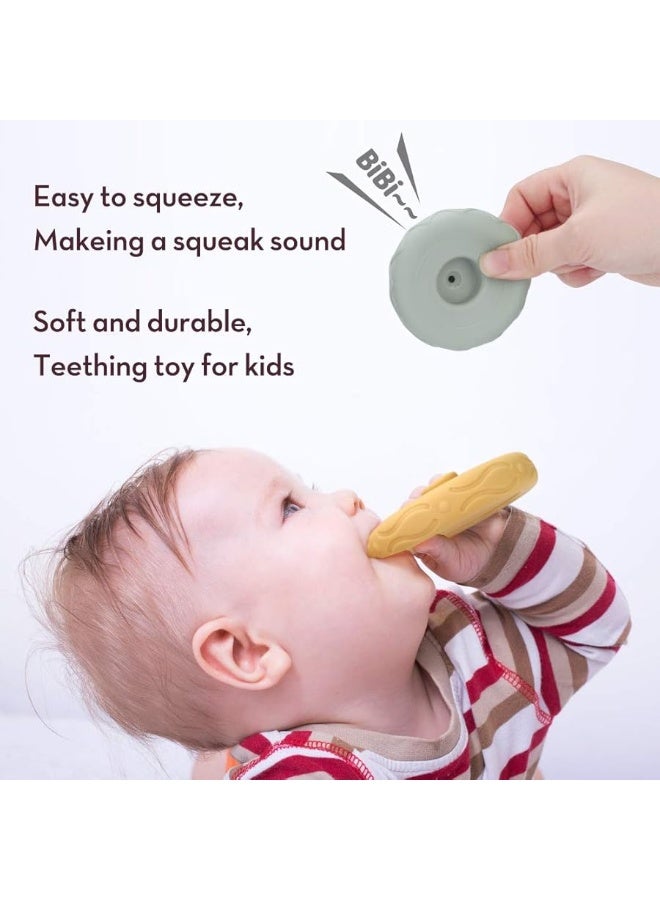 Mini Tudou 6 PCS Baby Stacking & Nesting Toys, Soft Stacking Blocks Ring Stacker, Baby Sensory Teether Toys with Letter, Animal and Shape, Early Learning Toys for Babies Toddlers Kids 6 Months