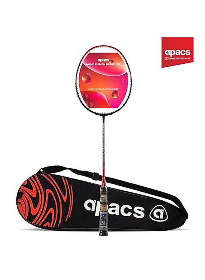 Nano Fusion Speed 722 Graphite Unstrung Badminton Racket with Full Racket Cover | For Intermediate Players | 76 grams |Maximum String Tension - 30lbs