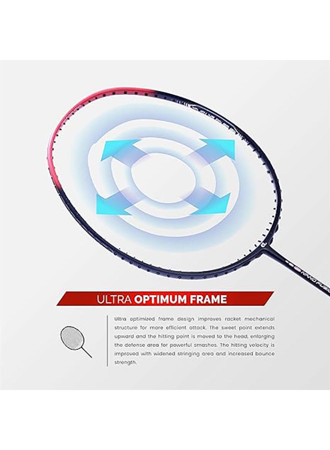 Nano Fusion Speed 722 Graphite Unstrung Badminton Racket with Full Racket Cover | For Intermediate Players | 76 grams |Maximum String Tension - 30lbs