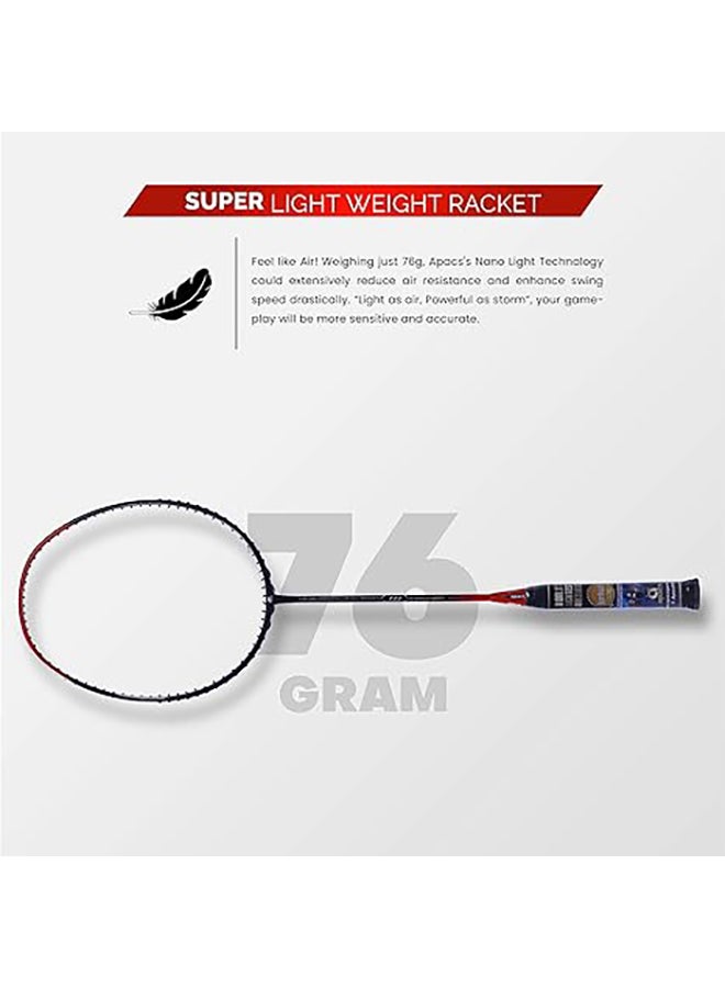 Nano Fusion Speed 722 Graphite Unstrung Badminton Racket with Full Racket Cover | For Intermediate Players | 76 grams |Maximum String Tension - 30lbs