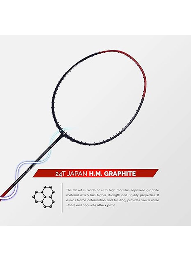 Nano Fusion Speed 722 Graphite Unstrung Badminton Racket with Full Racket Cover | For Intermediate Players | 76 grams |Maximum String Tension - 30lbs